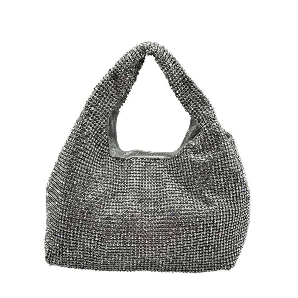 I.N.C. International Concepts Silver Mesh Crystal Hobo Bag